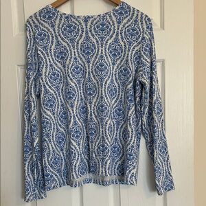 Croft & Barrow Blue and White Long Sleeve Top